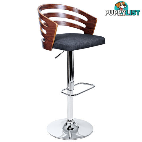 Wooden Bar Stool with White PU Leather