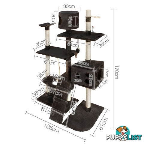 Large Cat Tree 170cm Dark Grey