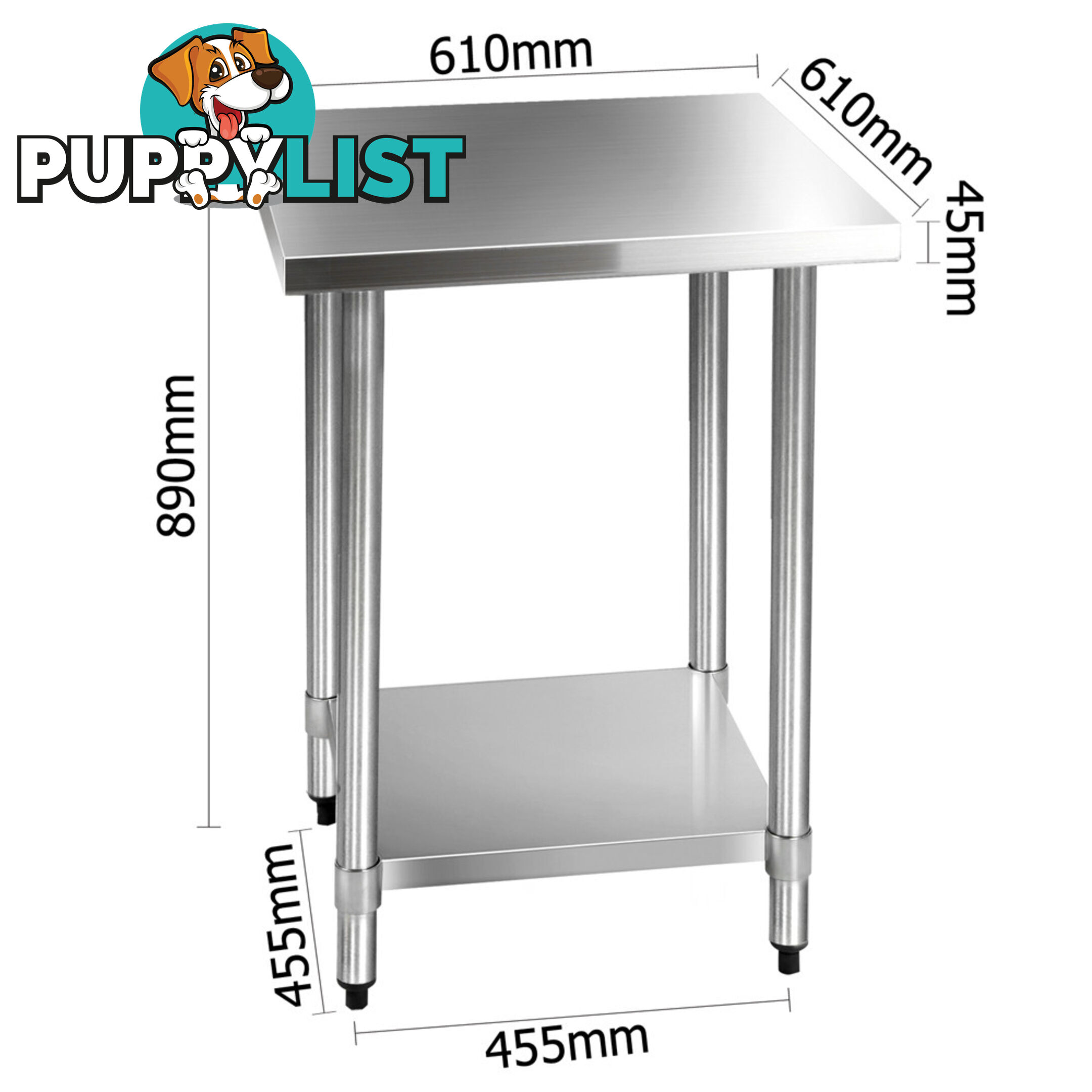 430 Stainless Steel Kitchen Work Bench Table 610mm