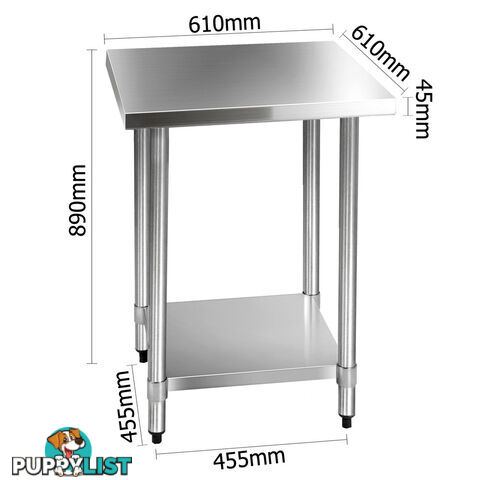 430 Stainless Steel Kitchen Work Bench Table 610mm