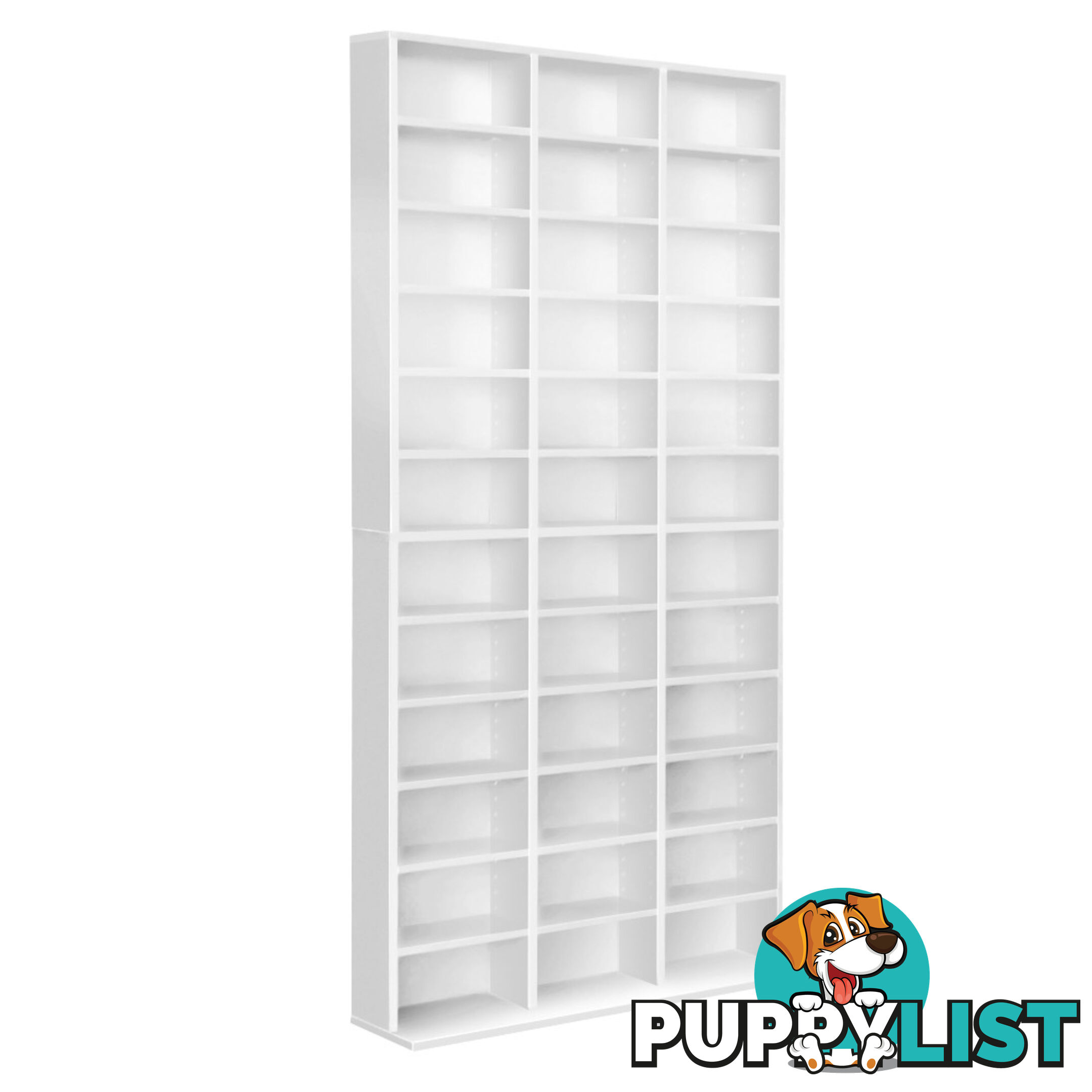 Adjustable CD DVD Book Storage Shelf White