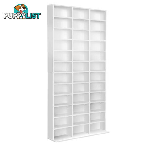 Adjustable CD DVD Book Storage Shelf White