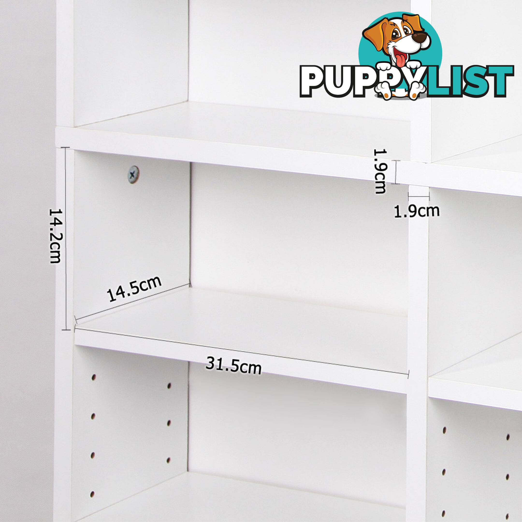 Adjustable CD DVD Book Storage Shelf White