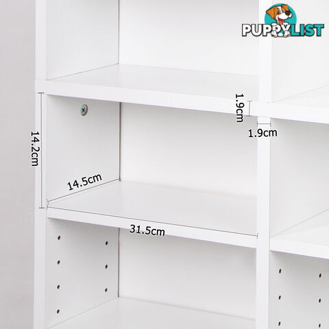 Adjustable CD DVD Book Storage Shelf White