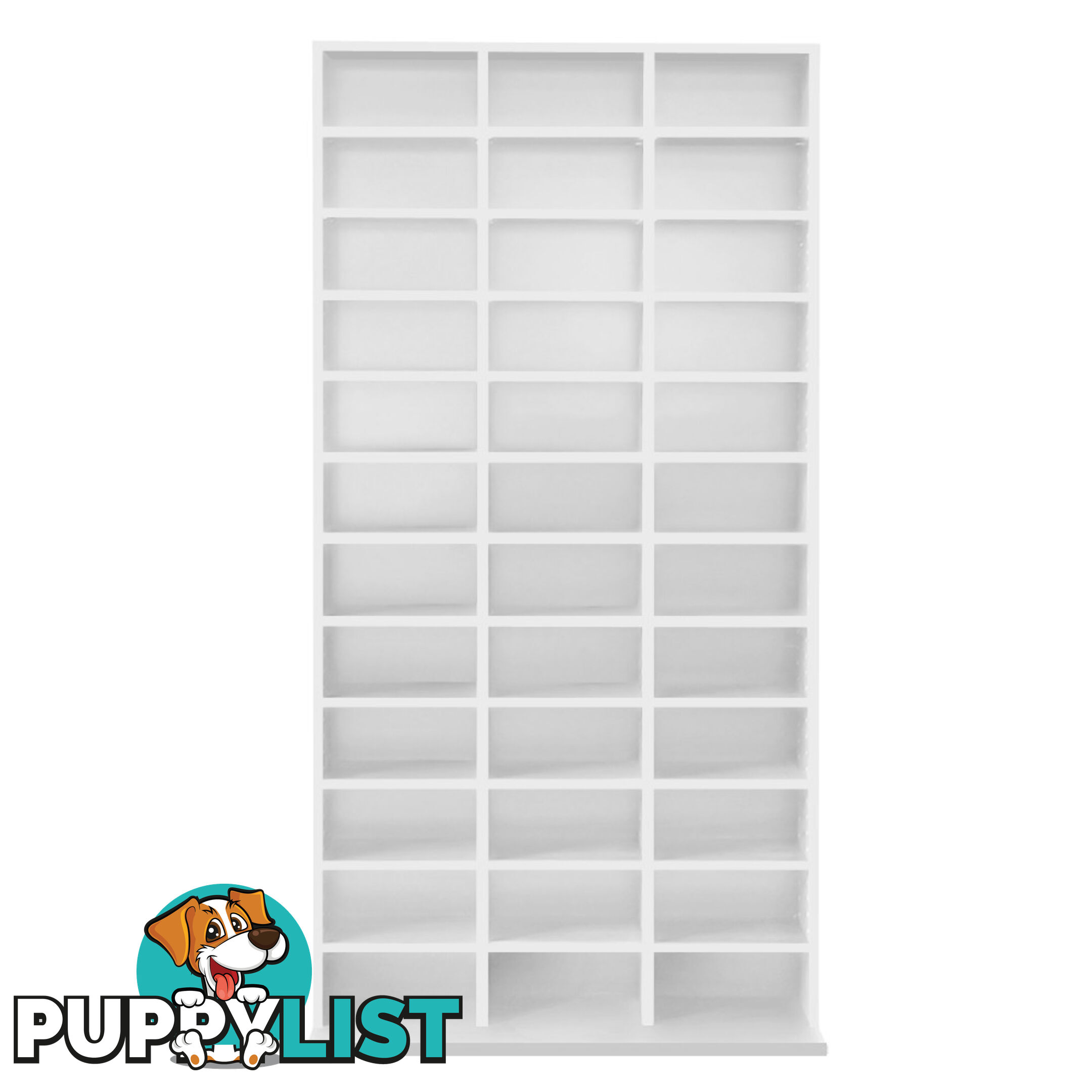 Adjustable CD DVD Book Storage Shelf White