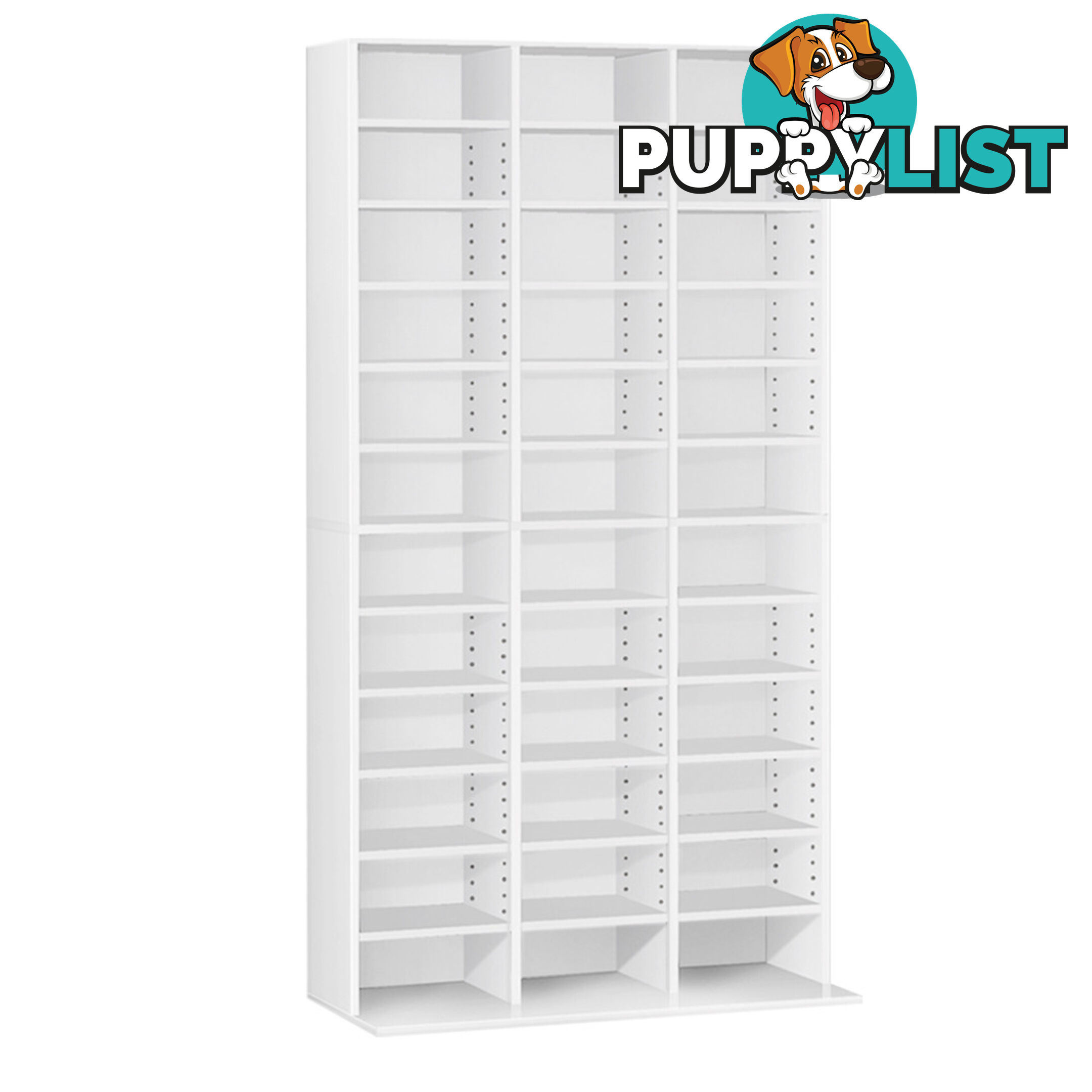 Adjustable CD DVD Book Storage Shelf White