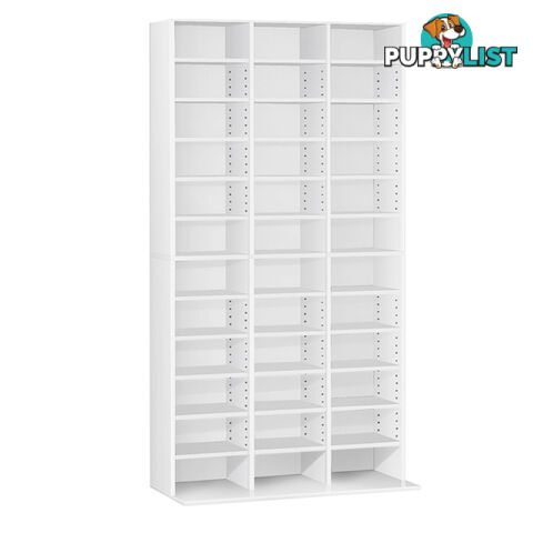 Adjustable CD DVD Book Storage Shelf White