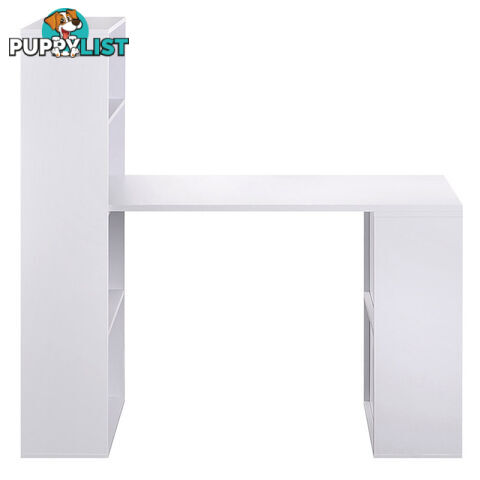 6 Storage Shelf Office Computer Desk White