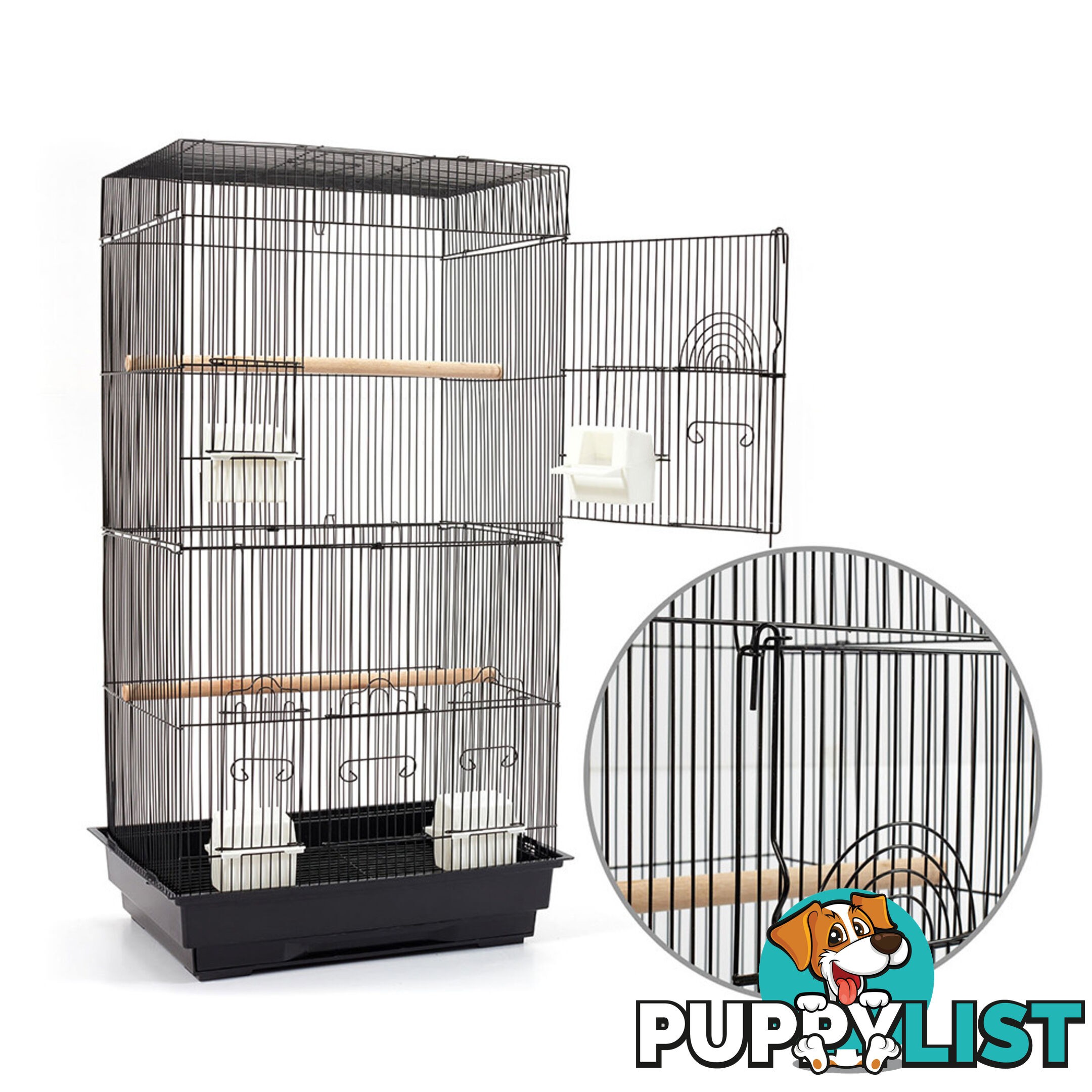 Pet Bird Cage Black Medium - 88CM