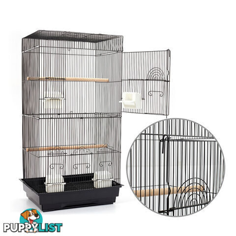 Pet Bird Cage Black Medium - 88CM