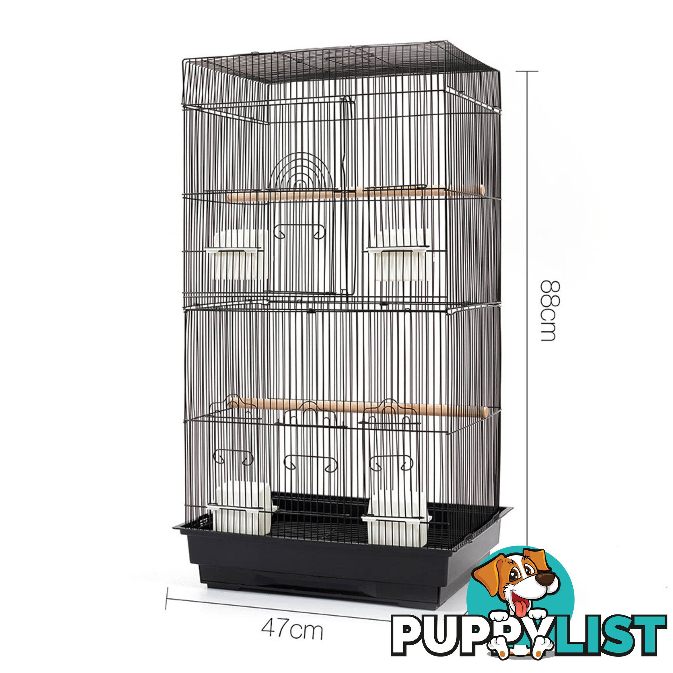 Pet Bird Cage Black Medium - 88CM