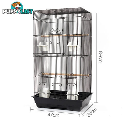 Pet Bird Cage Black Medium - 88CM