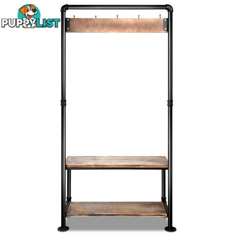 Pipe Shoe Rack & Coat Hanger Hallway Entry Shelf