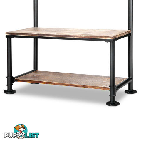 Pipe Shoe Rack & Coat Hanger Hallway Entry Shelf