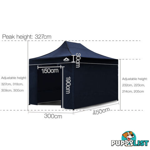 3x4.5 Pop Up Gazebo Hut with Sandbags Navy