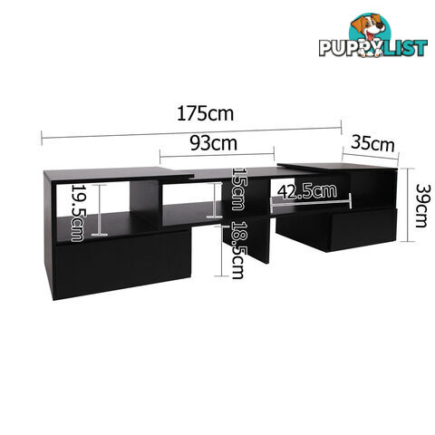 TV Stand Entertainment Unit Adjustable Cabinet White