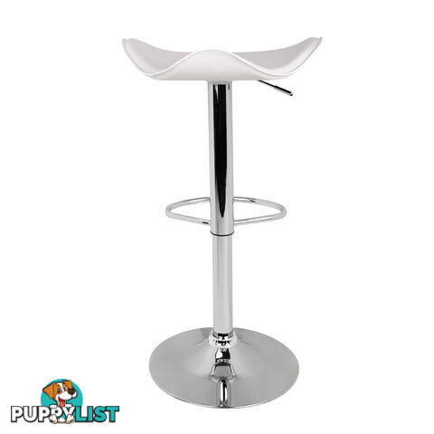 Set of 2 PVC Leather Kitchen Bar Stool White