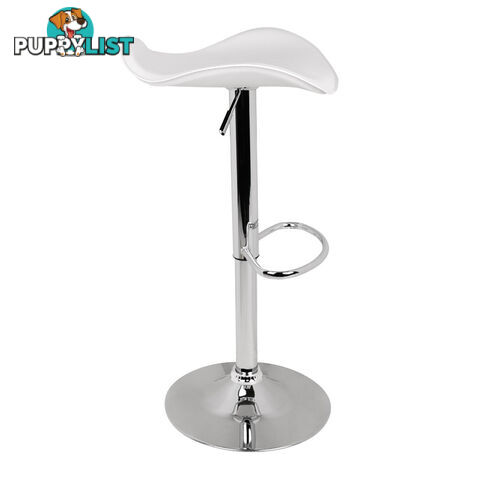 Set of 2 PVC Leather Kitchen Bar Stool White