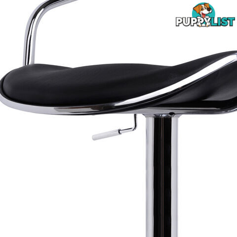 Set of 2 PU Leather Kitchen Bar Stool Black