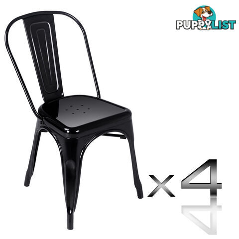 Set of 4 Replica Tolix Dining Metal Chair Gloss Metal