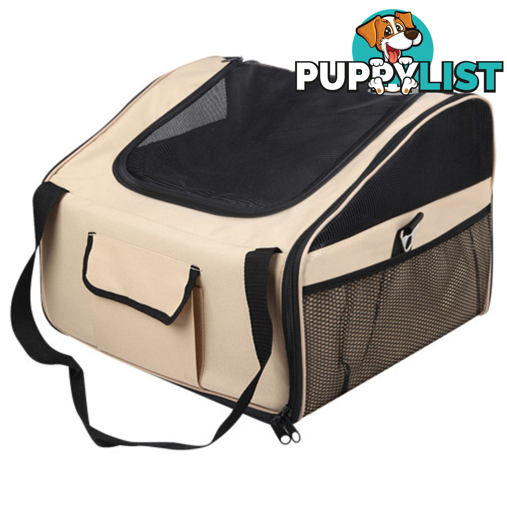 Pet Dog Cat Car Seat Carrier Travel Bag Large Beige