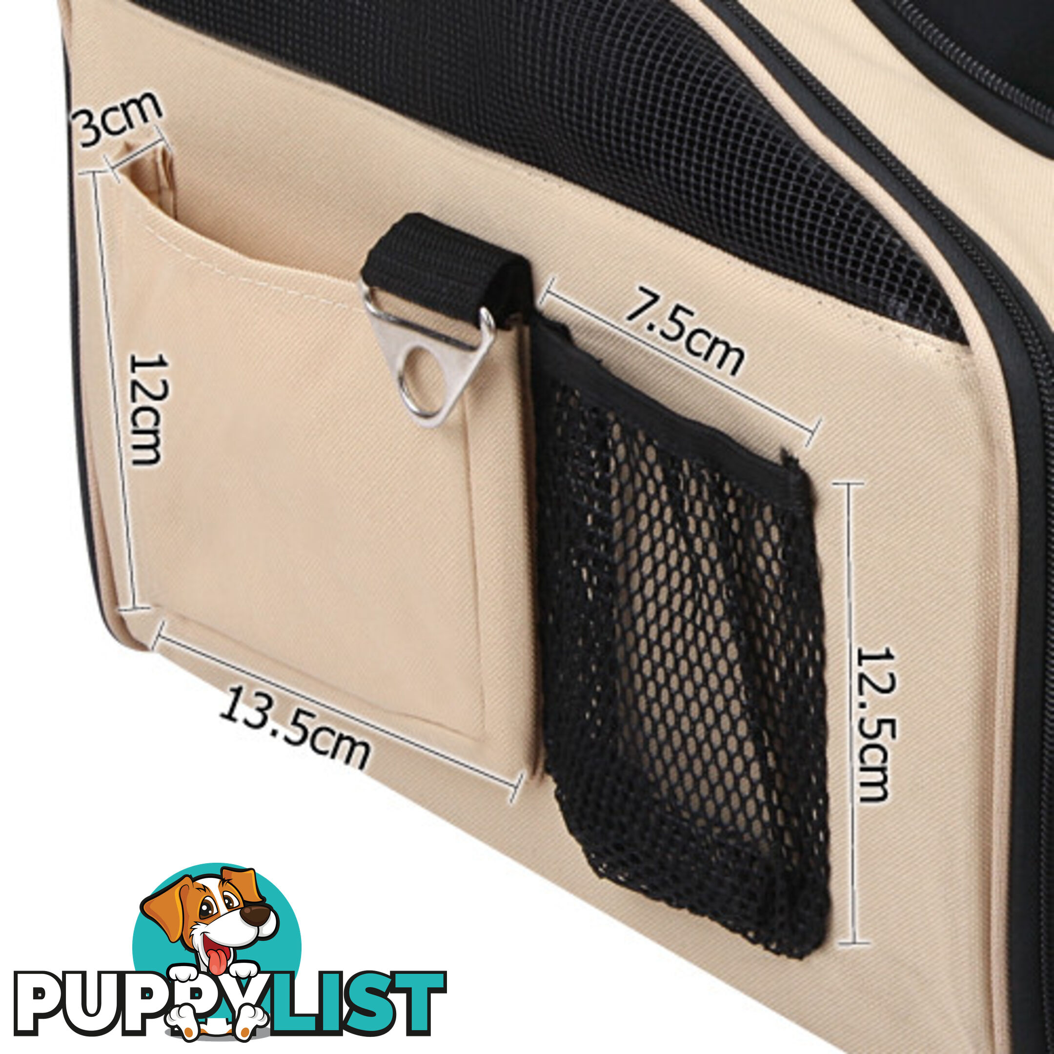 Pet Dog Cat Car Seat Carrier Travel Bag Large Beige