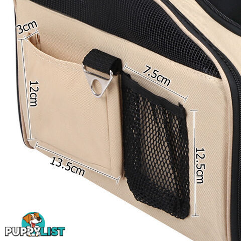 Pet Dog Cat Car Seat Carrier Travel Bag Large Beige