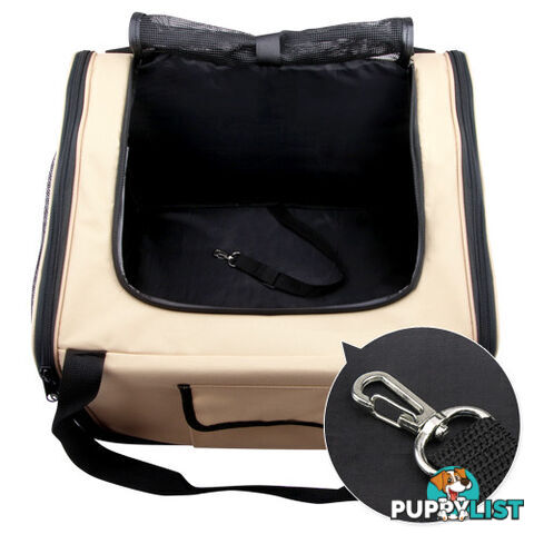 Pet Dog Cat Car Seat Carrier Travel Bag Large Beige