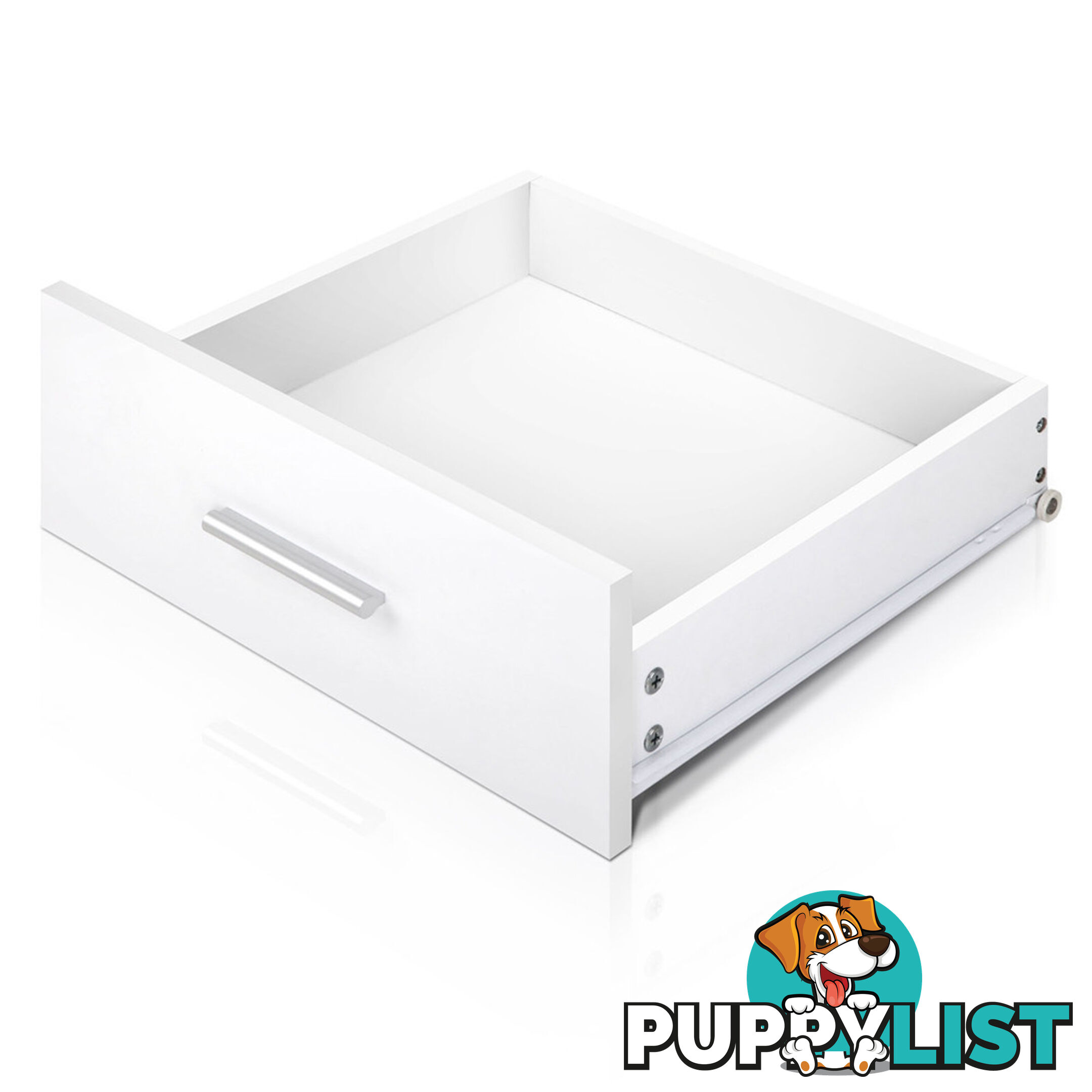 Anti-Scratch Bedside Table 2 Drawers - White