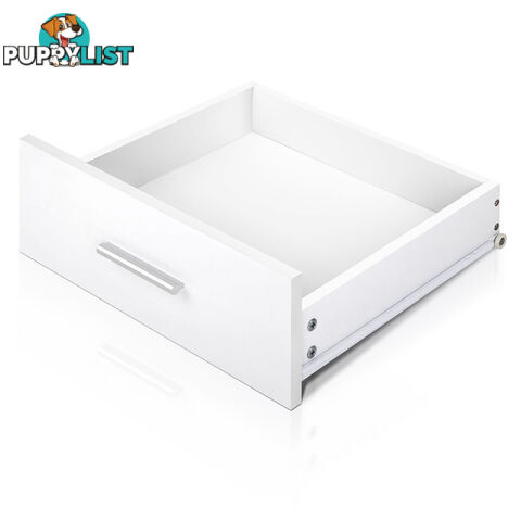 Anti-Scratch Bedside Table 2 Drawers - White