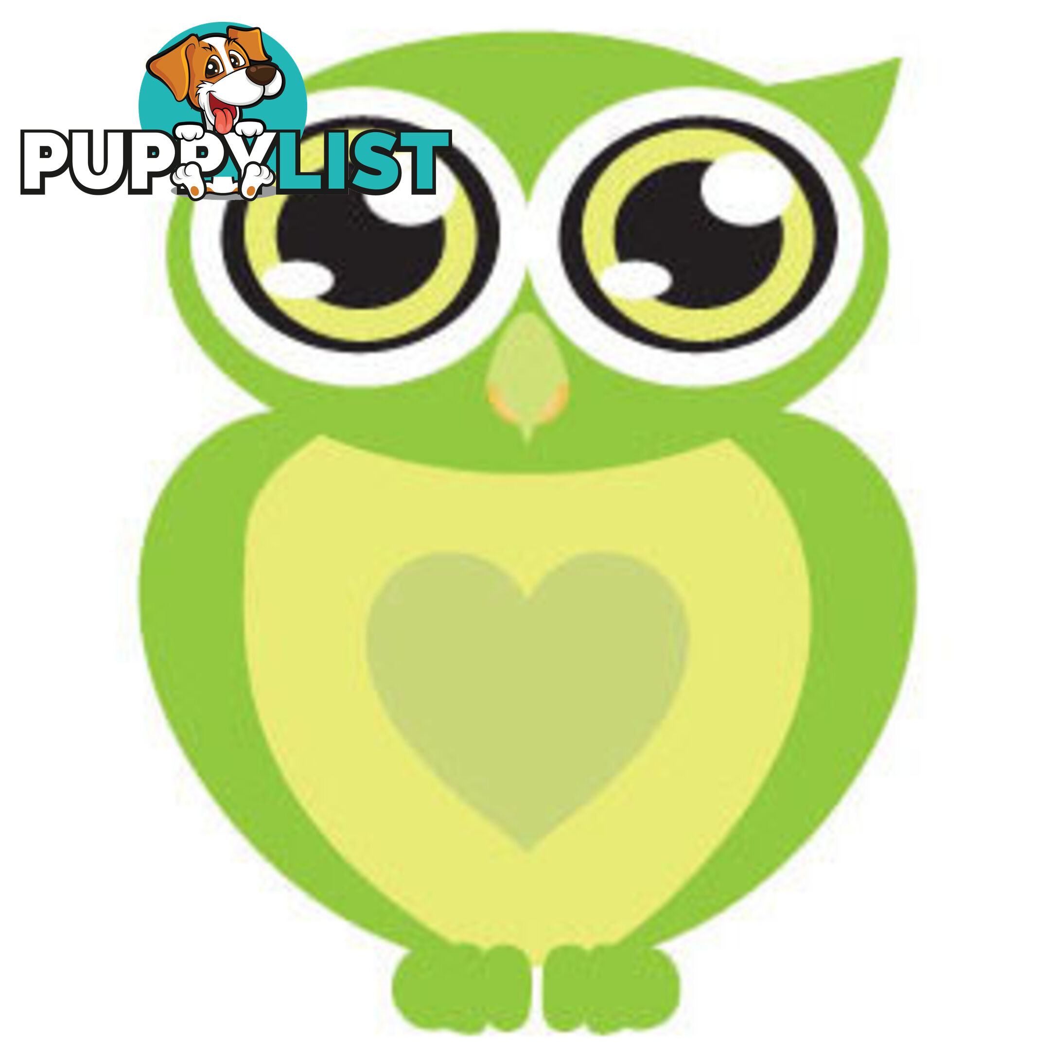 Green owl with big eyes Wall Sticker - Totally Movable