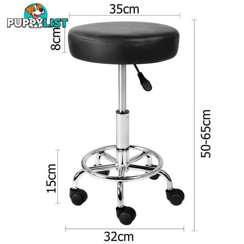 Round PU Swivel Salon Stool White