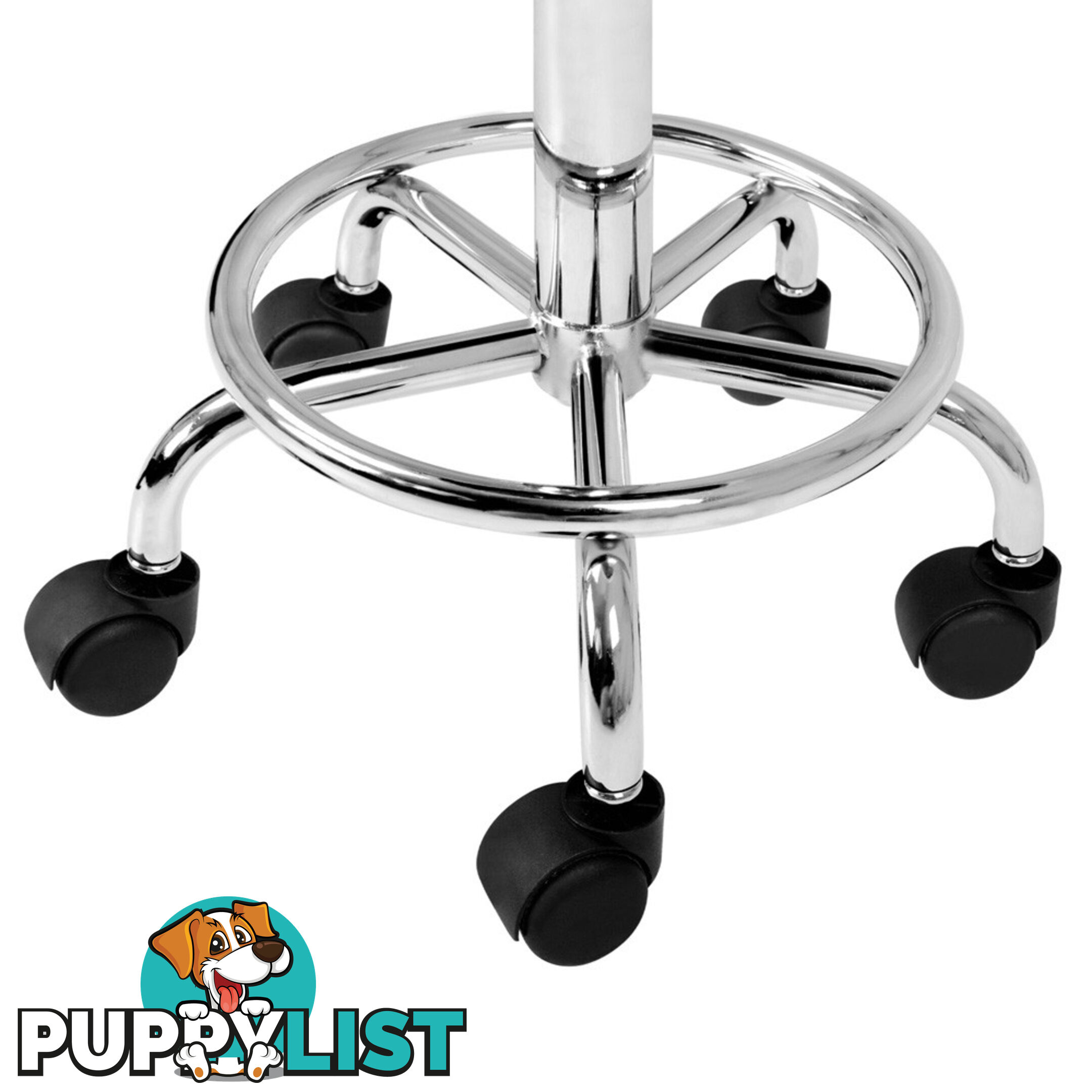 Round PU Swivel Salon Stool White