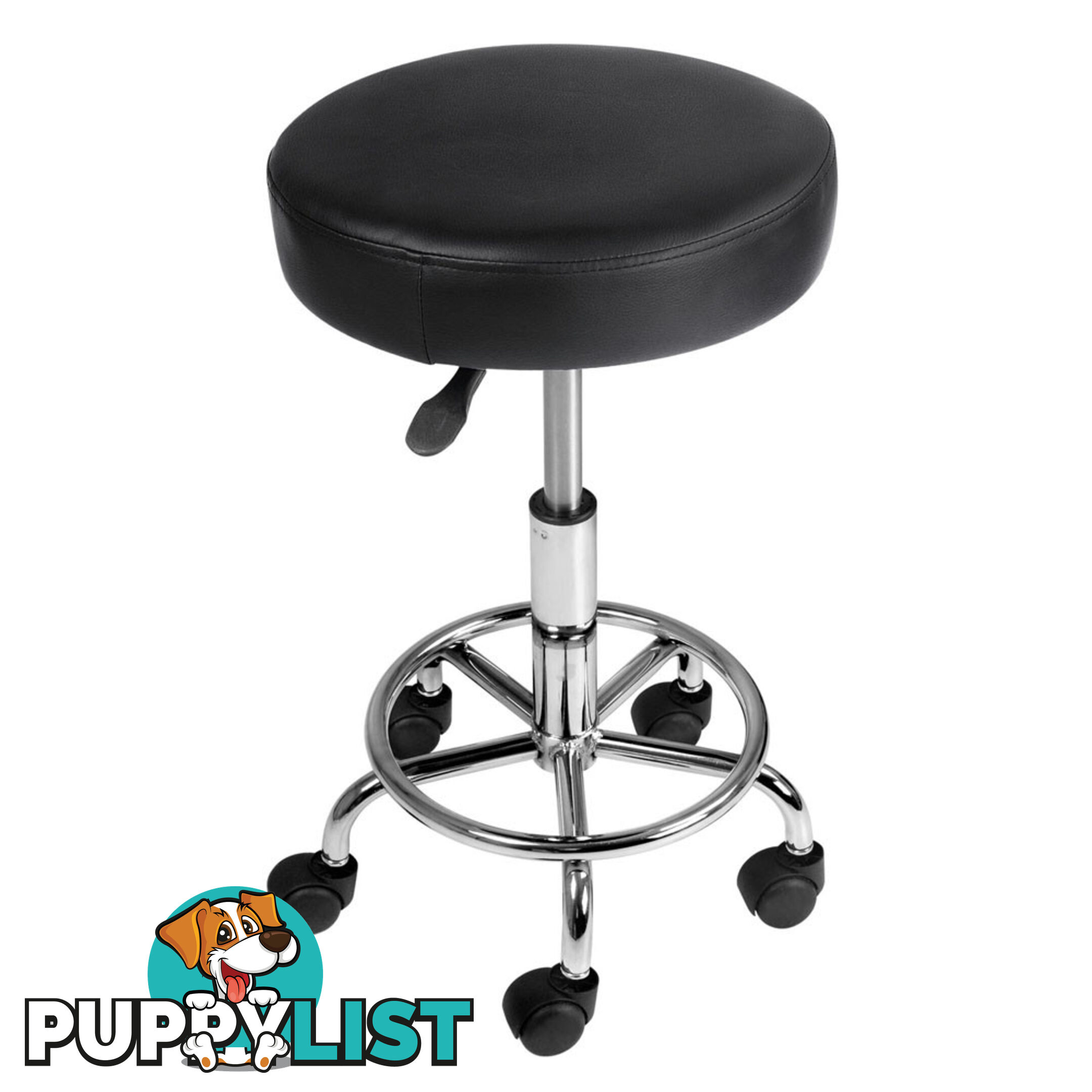 Round PU Swivel Salon Stool White