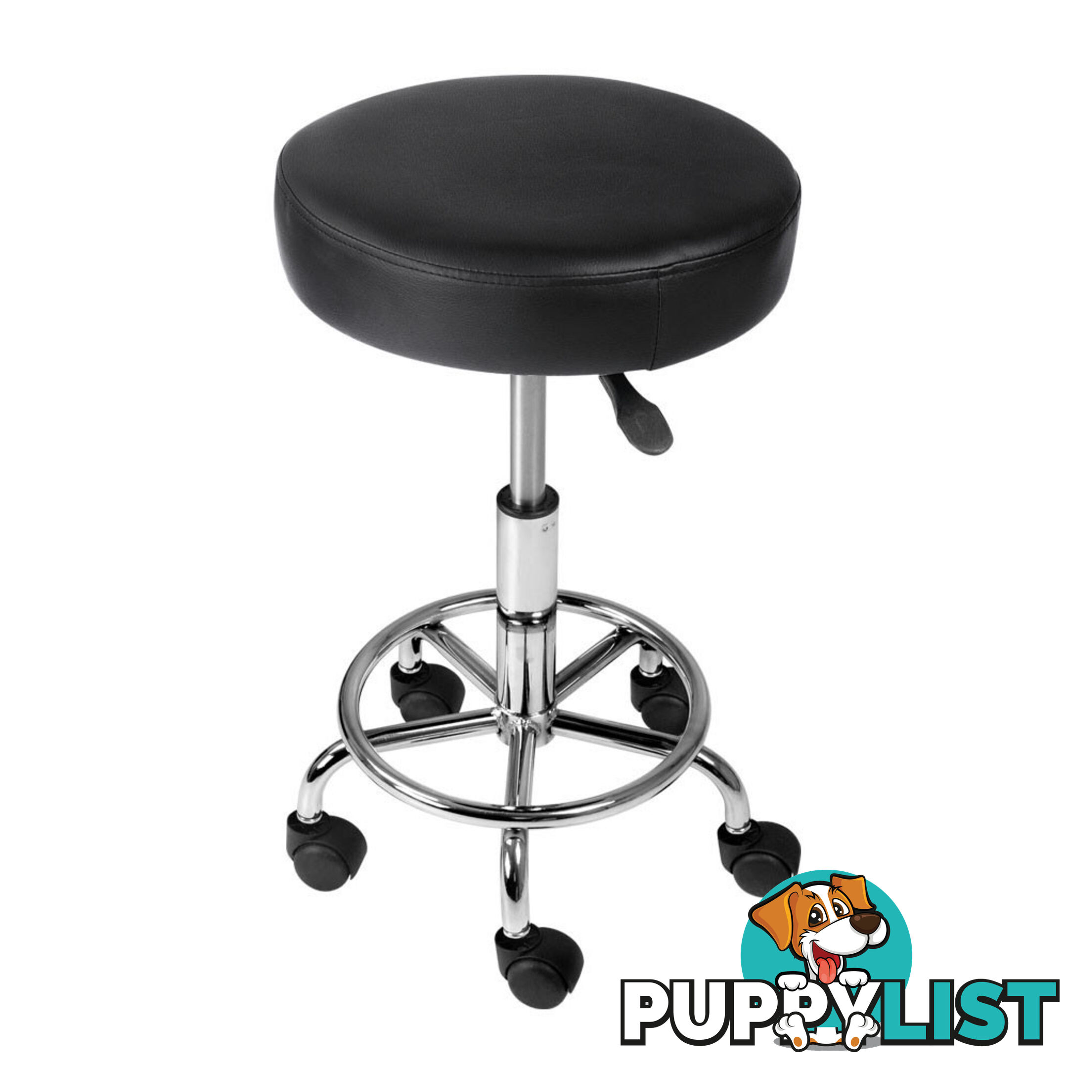 Round PU Swivel Salon Stool White