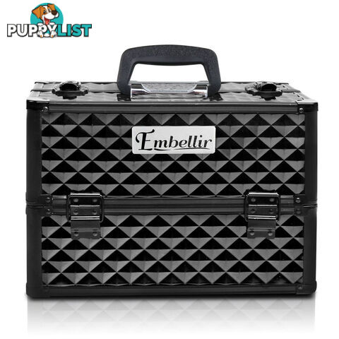 Portable Beauty Makeup Case Diamond Black