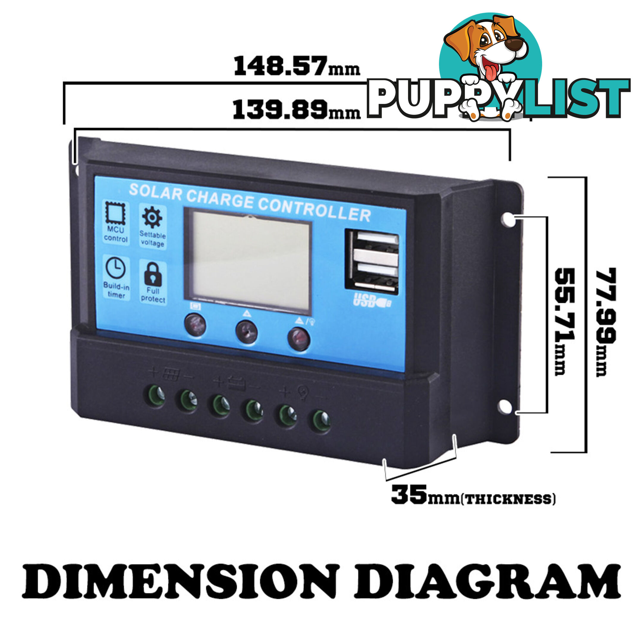 12V-24V 20A LCD Display PWM Solar Panel Regulator Charge Controller Timer PWN