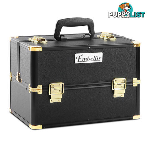 Make Up Cosmetic Beauty Case  Black & Gold