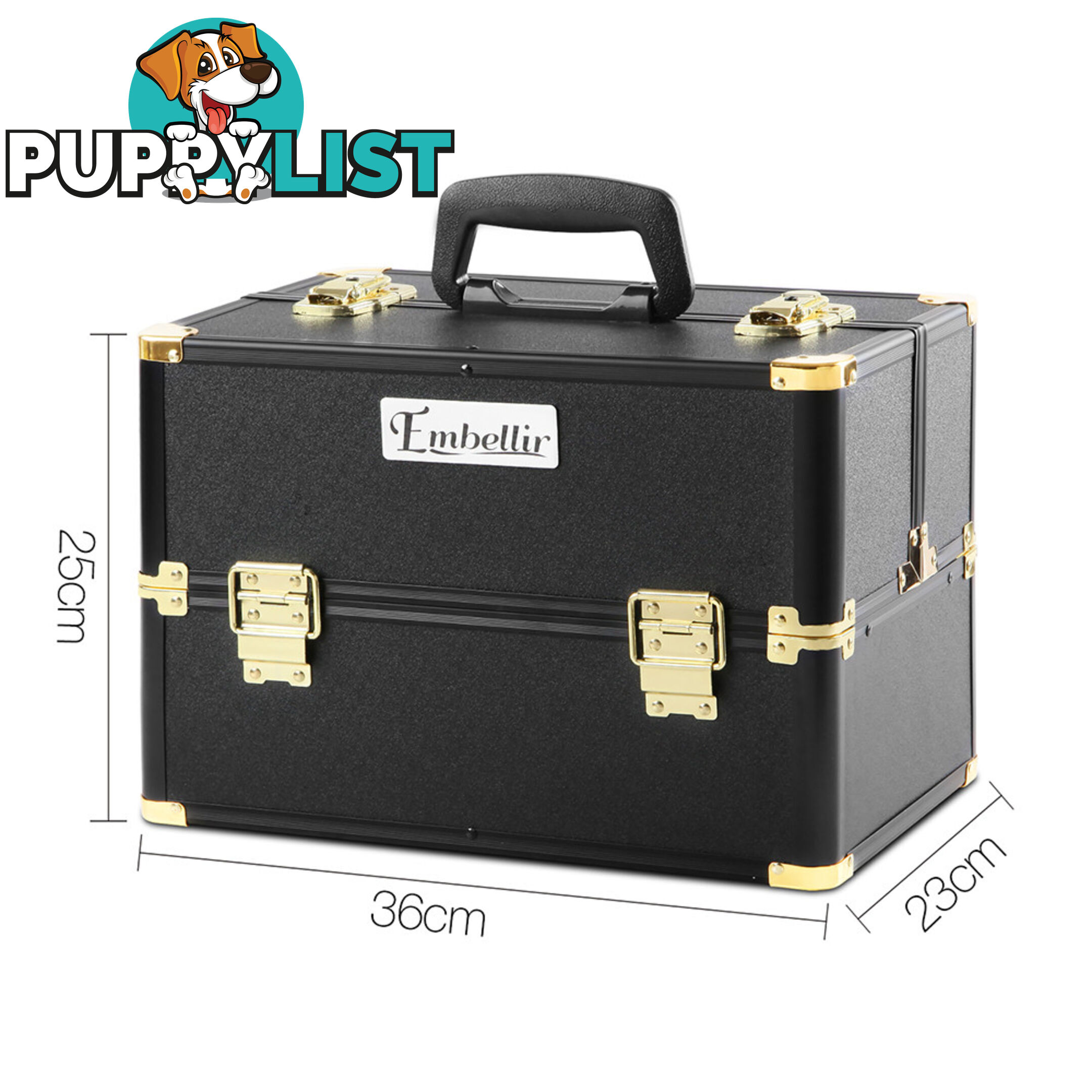 Make Up Cosmetic Beauty Case  Black & Gold