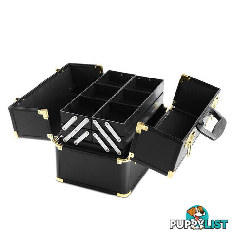 Make Up Cosmetic Beauty Case  Black & Gold