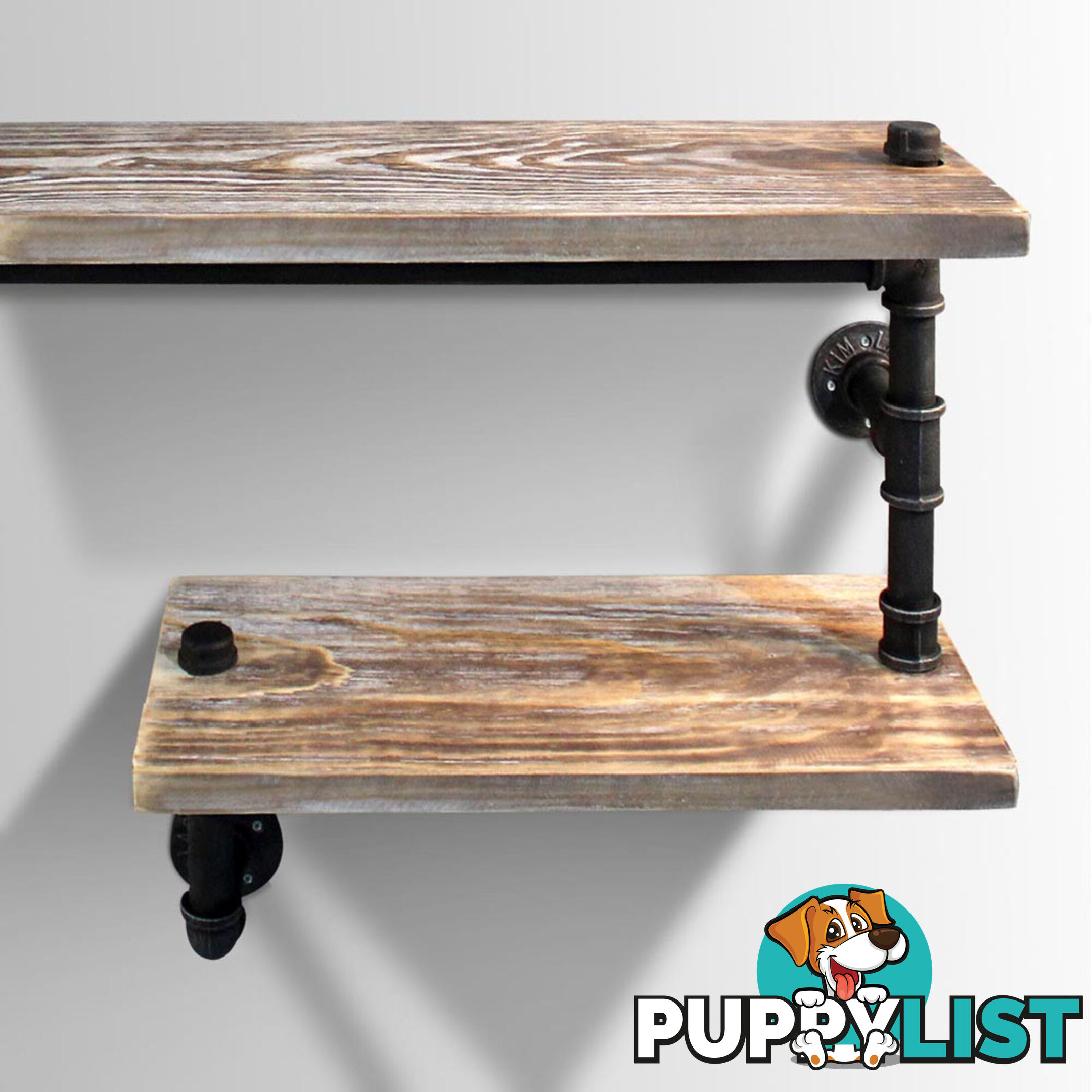 Rustic Industrial DIY Floating Pipe Shelf