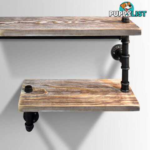 Rustic Industrial DIY Floating Pipe Shelf