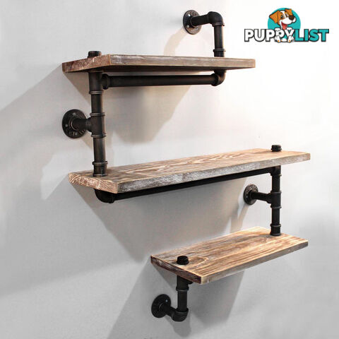 Rustic Industrial DIY Floating Pipe Shelf