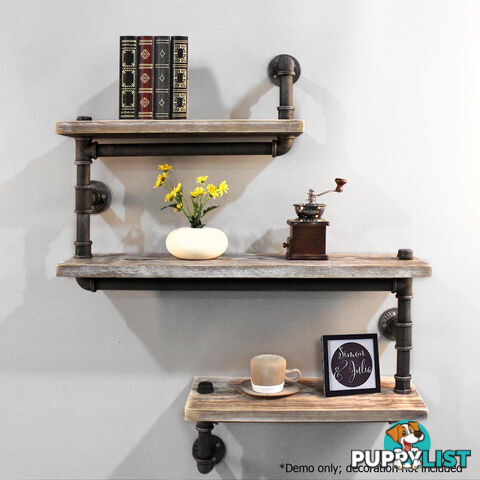 Rustic Industrial DIY Floating Pipe Shelf