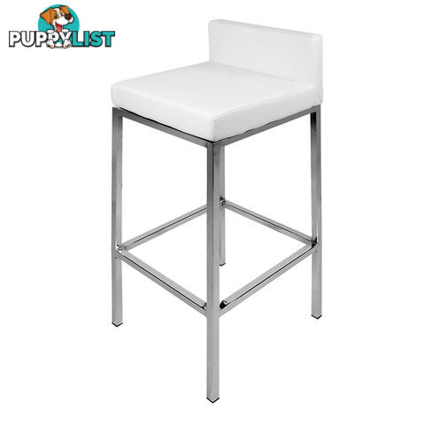 Set of 2 PU Leather Kitchen Bar Stool White