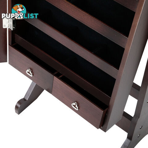 Mirror Jewellery Cabinet Storage 146cm Walnut