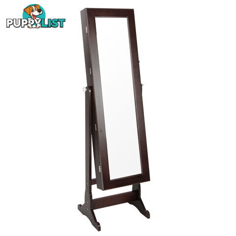 Mirror Jewellery Cabinet Storage 146cm Walnut