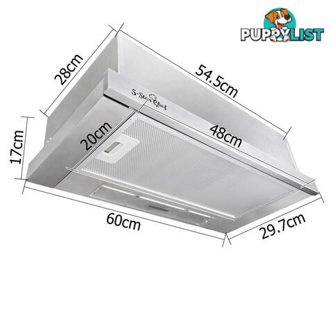 5 Star Chef Slide Out Range Hood 60cm