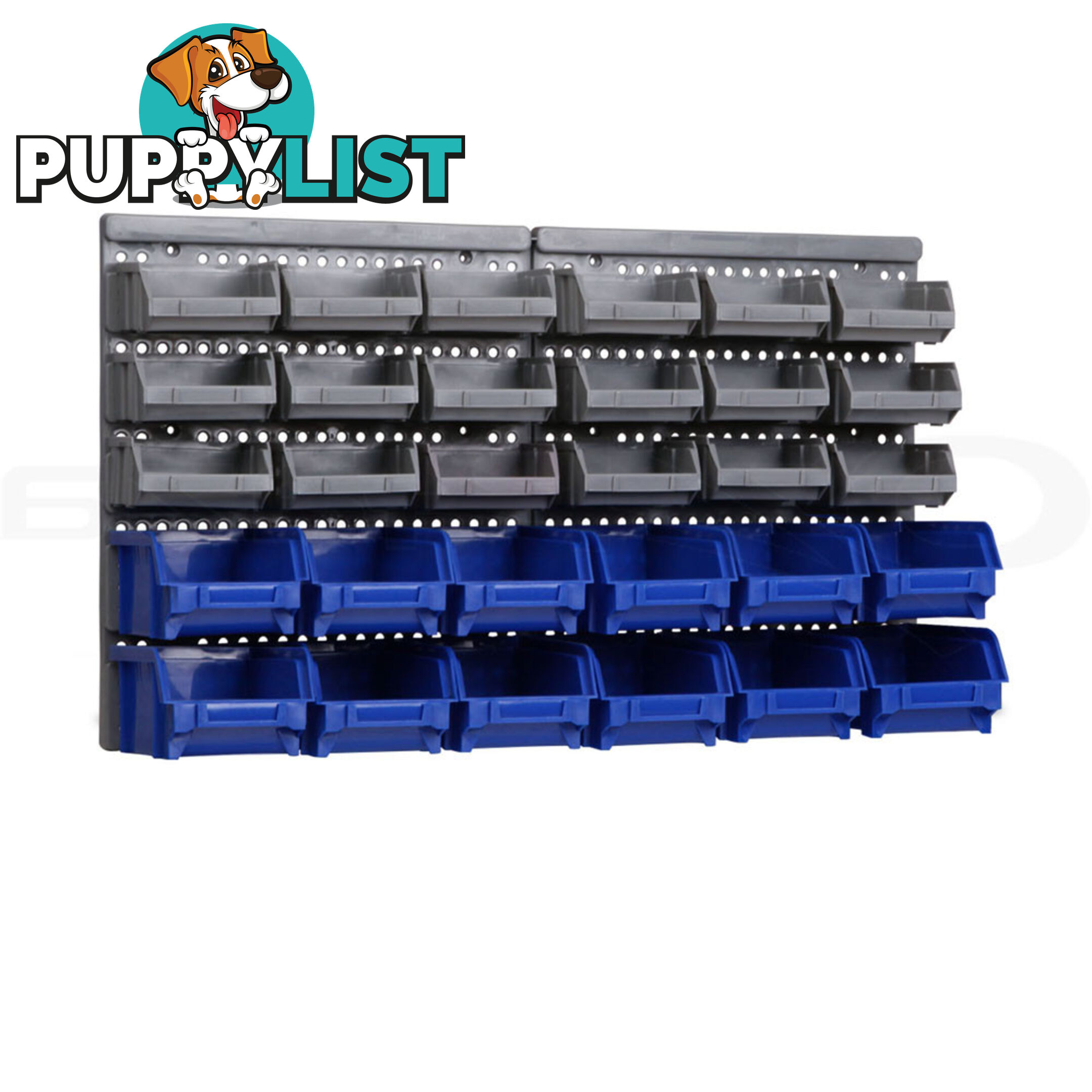 30 Bin Wall Mounted Storage Rack