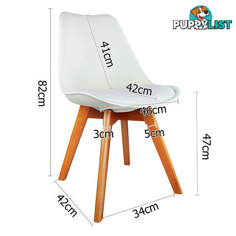 Set of 2 Dining Chair White